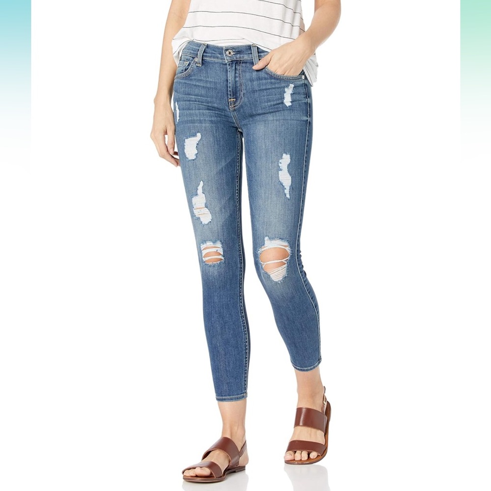 SOLD 7 For All Mankind Women's Mid Rise Skinny Fit Ankle Jeans 26